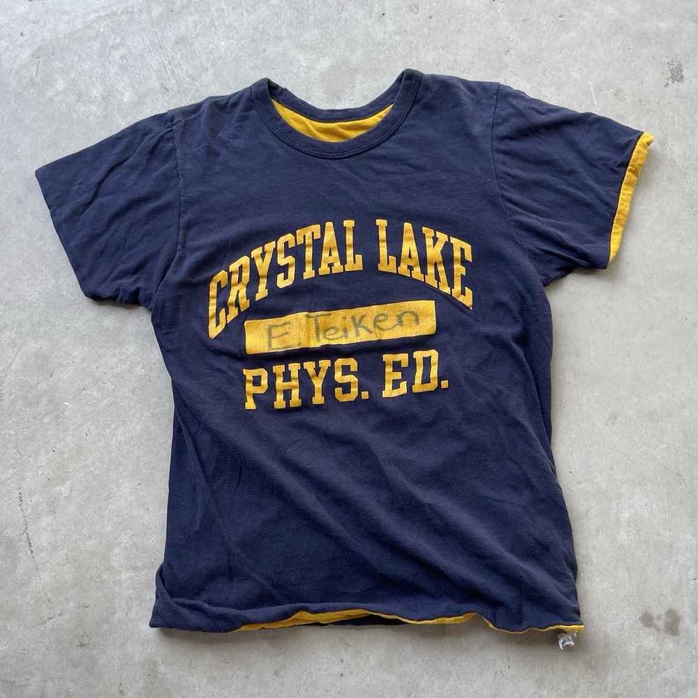 Vintage 1970s Champion Reversible T-Shirt Double Face Medium Crystal Lake Phys